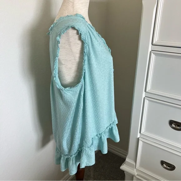 Blue Ruffle Tank - Picture 4 of 8